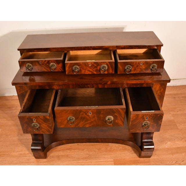 1890s Antique American Empire Flame Mahogany Server / Buffet For Sale - Image 9 of 17