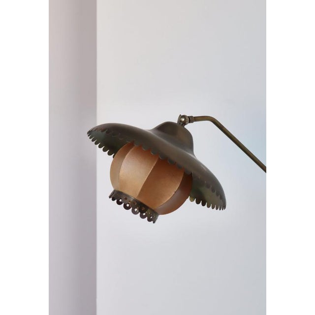 Adjustable Brass Swing Lamp attributed to Bent Karlby for Lyfa, Denmark, 1940s For Sale - Image 12 of 16