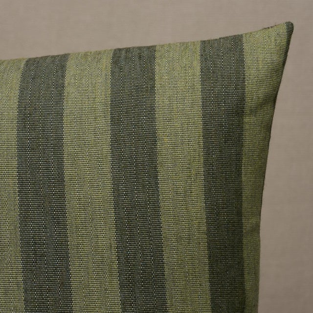 Schumacher Schumacher Hanson I/O Stripe 20" Pillow In Green For Sale - Image 4 of 5