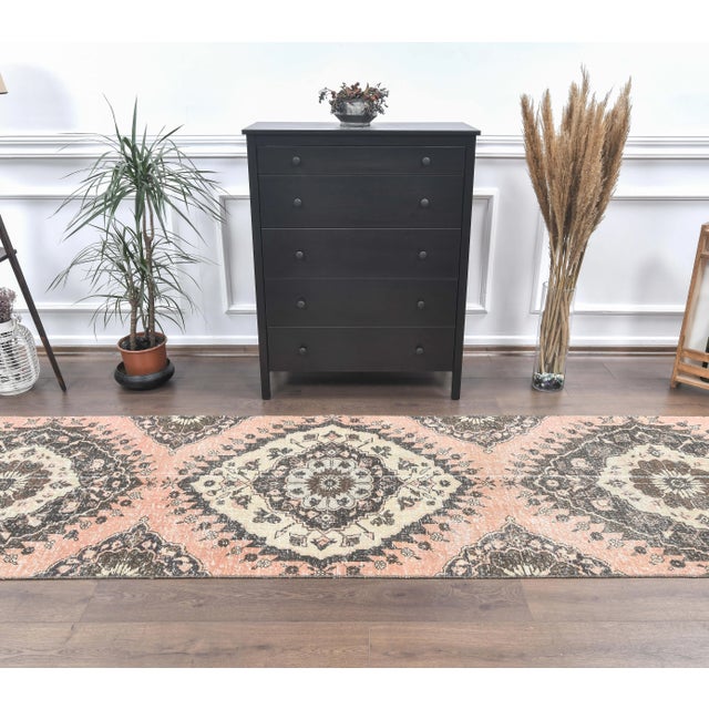 Boho Chic Turkish Oushak Wool Runner For Sale - Image 3 of 8
