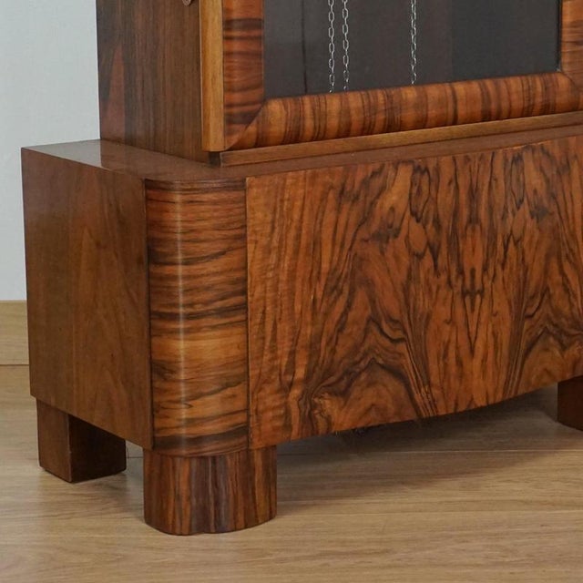 Wood Vintage Longcase Clock in Walnut, 1930s For Sale - Image 7 of 9