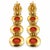 Vintage 18k Yellow Gold 3-Station Cabochon Coral Shell Dangle Drop Earrings, Pair For Sale - Image 4 of 5