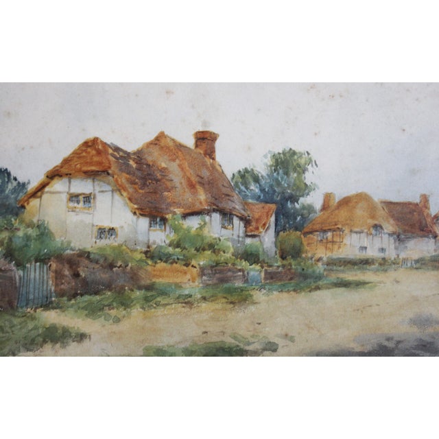 English Early 20th Century English Village Watercolor Scene by S. Hart For Sale - Image 3 of 6