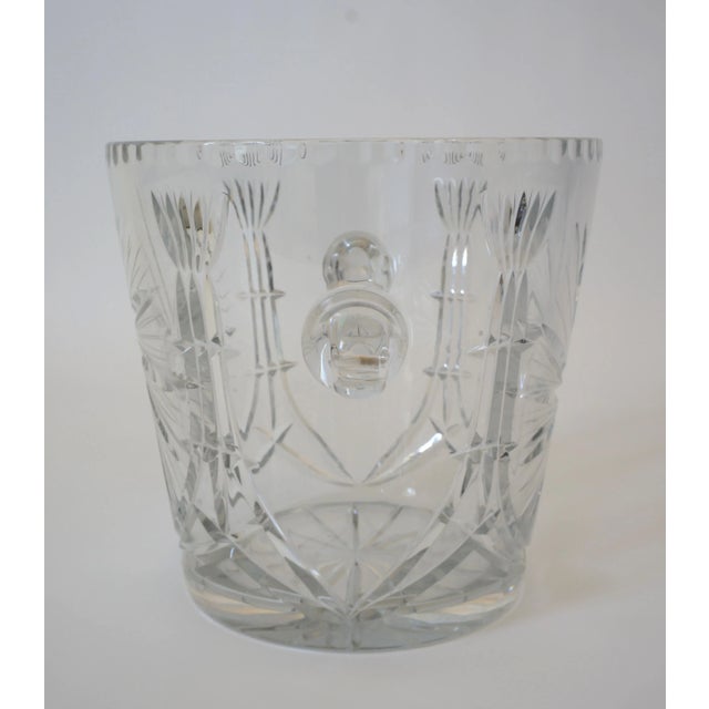 Glass Ice Bucket Lead Crystal Pressed Design 1970s For Sale - Image 7 of 13