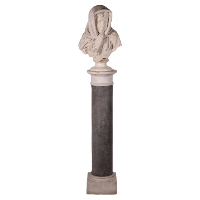 Sculpture of a Young Girl, Marble For Sale