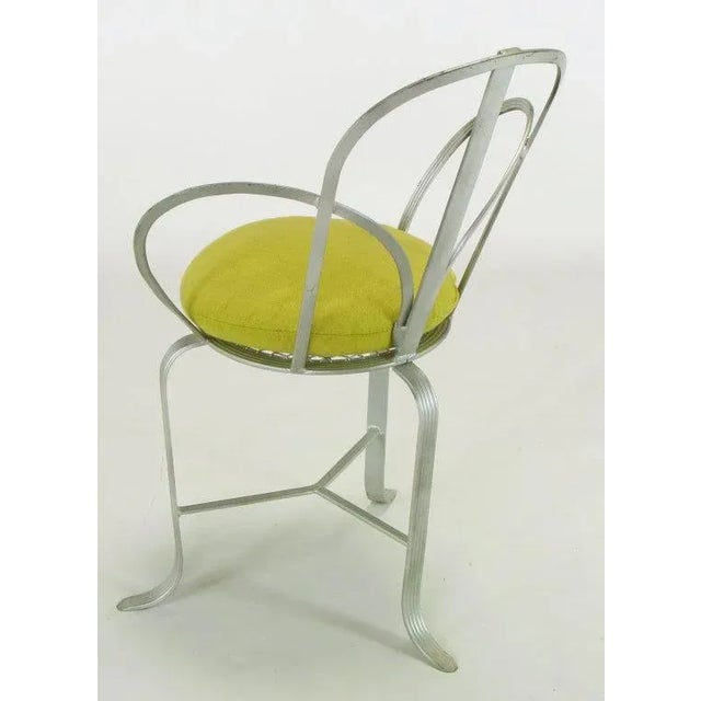 Incised Iron Three-Leg Side Chair For Sale - Image 4 of 11