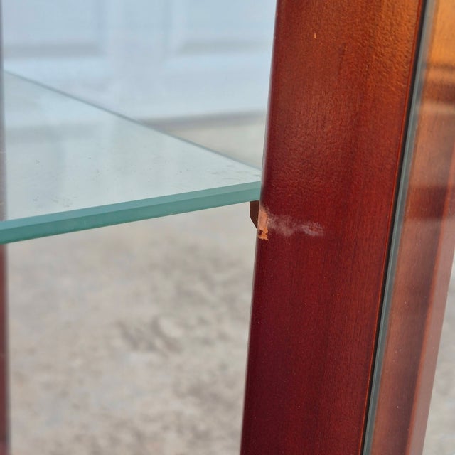 Late 20th Century Vintage Queen Anne Style Wood & Glass Curio Display Cabinet For Sale - Image 10 of 15