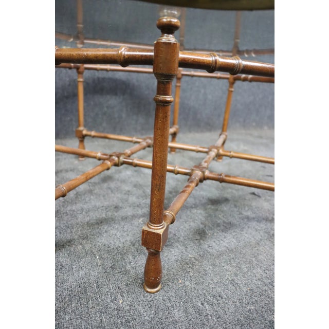 Mid Century Bamboo & Brass Coffee Table