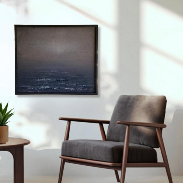 Gray Original Painting Yuri Kuper Seascape Acrylic on Canvas Brutalist Minimalist For Sale - Image 8 of 8