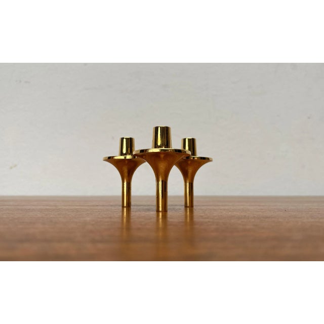 Gold Vintage Space Age Orion Stacking Candleholder by Ceasar Stoffi & Fritz Nagel for BMF, 1960s For Sale - Image 8 of 8