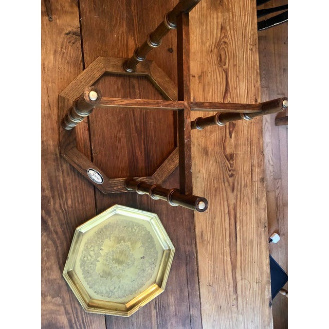 Ornamental & Decorative Materials Brandt Brass Tray Side Table Faux Bamboo For Sale - Image 7 of 10