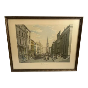 Original French Etching "Wall Street 1956" Sidney F. Luca