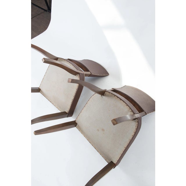 1950s Vintage French Brown Dining Chairs - Set of 4 For Sale - Image 11 of 13