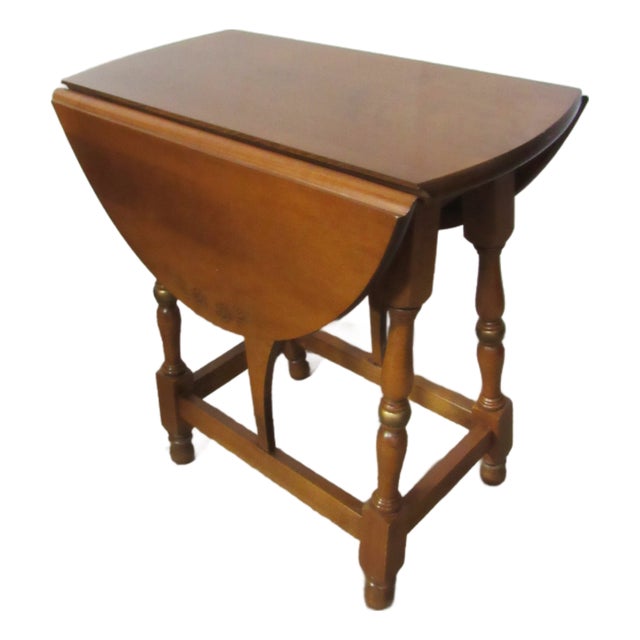 1980s Hitchcock Drop-Leaf End Table Farmhouse For Sale
