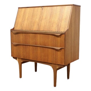 Mid Century Modern Vintage Teak Bureau Secretaire Desk by S Form Danish Style For Sale