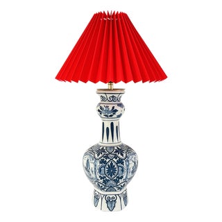 Antique Delft Knob Vase Lamp from Royal Delft For Sale