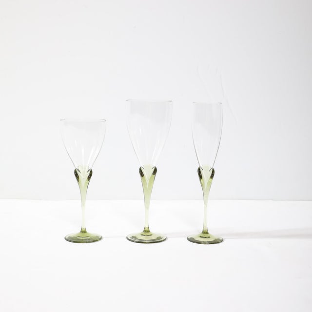 Set of 36 Papyrus Pattern Rosenthal Water, Wine and Champagne Crystal Stemware For Sale In New York - Image 6 of 12