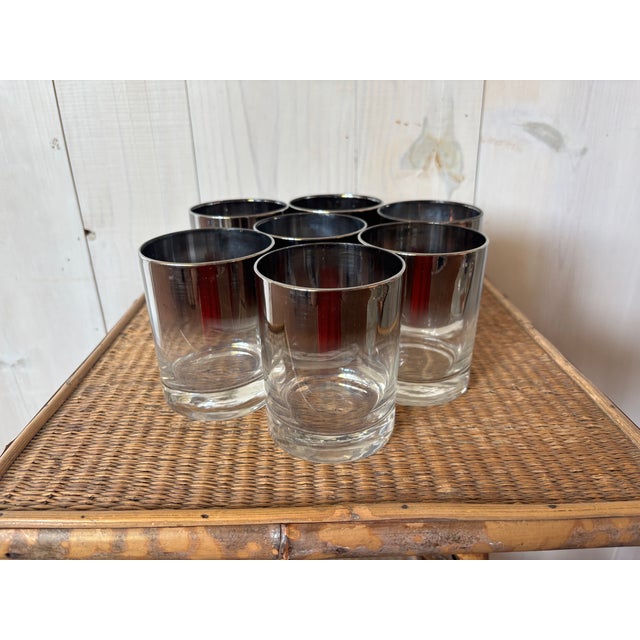 Seven mid century silver fade cocktail glasses! Bring Mad Men style to your home bar with these sleek silver fade cocktail...