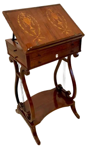 Edwardian Inlaid Mahogany Reading Table