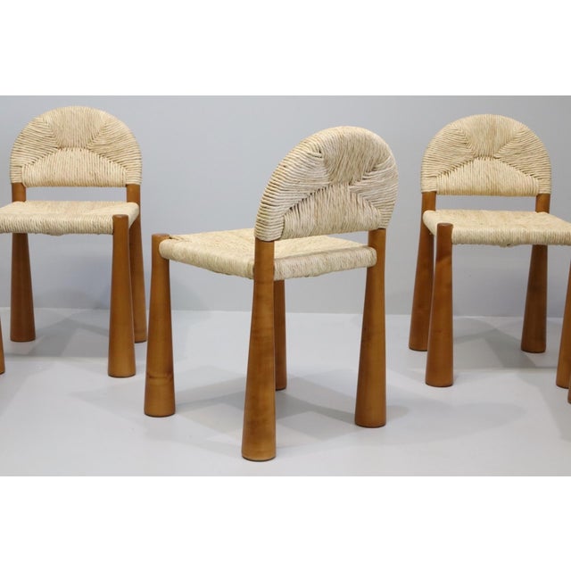 1970s Toscanolla Chairs by Alessandro Becchi for Giovannetti, 1970, Set of 6 For Sale - Image 5 of 17