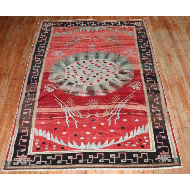 Zabihi Collection Dramatic Antique Anatolian Rug For Sale - Image 4 of 12