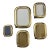 Mid-Century Modern High-Shine Brass "Bubble Edge" Tabletop Photo Frames - Set of 5 For Sale