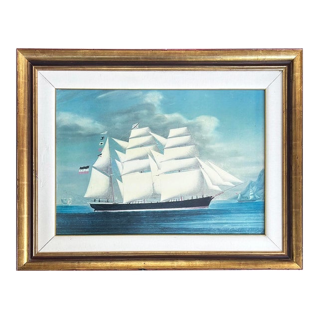 19th-Century Clipper Ship Sailing Vessel Marine Art, Giclee Print on Board For Sale