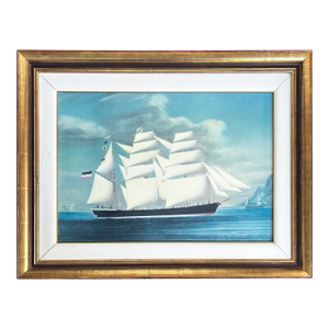 19th-Century Clipper Ship Sailing Vessel Marine Art, Giclee Print on Board
