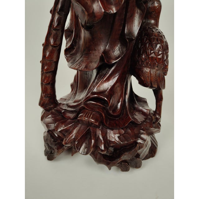 Chinese Artist, Sculpture of a Sage, 1890, Teak For Sale - Image 14 of 18