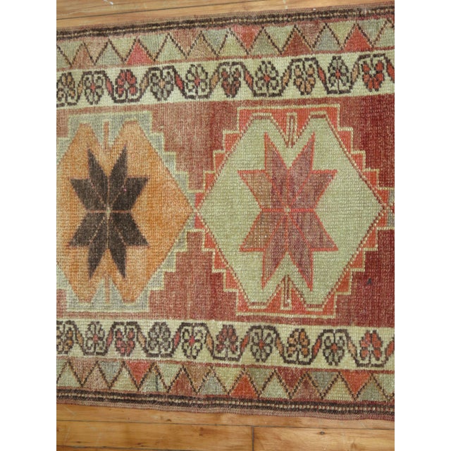 1950s Tribal Turkish Runner - 2'10" x 13'10" For Sale - Image 4 of 5