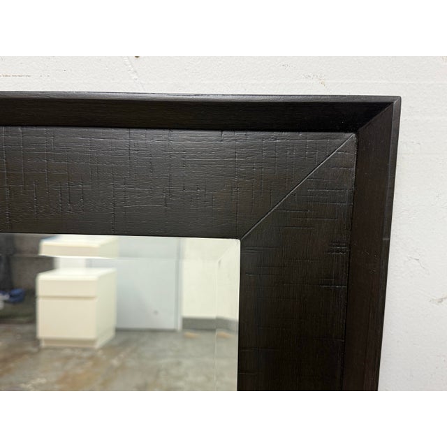 Wood Brownstone Furniture Dark Finish Wall Mirror For Sale - Image 7 of 12
