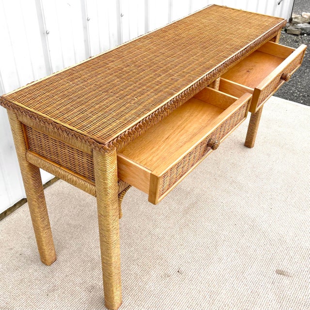Boho Modern Wicker Console Table by Henry Link Chairish