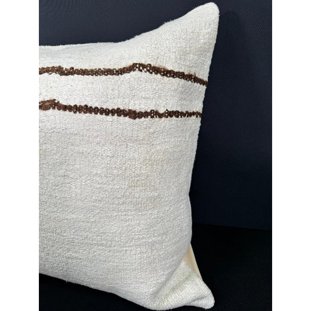 Contemporary Turkish Hemp Pillow Cushion Natural Beige Brown Cushion Cover 20"x20" For Sale - Image 3 of 4