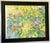 Orange Original Framed Vibrant 'Field of Flowers' Watercolor Painting For Sale - Image 8 of 15