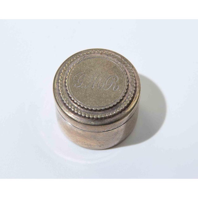 Italian Silver Cylindrical Pill Box, 1960s For Sale - Image 4 of 5