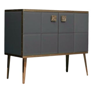 Bar Cabinet in Handmade Decorated Glass from Justfurnituress SRL For Sale
