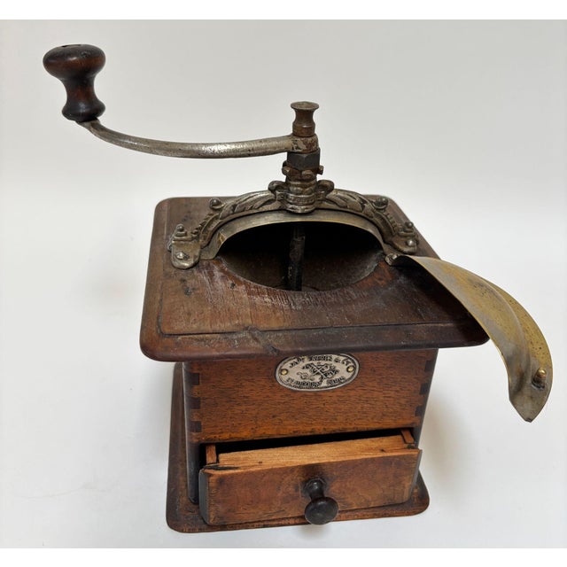Wood Japy Frères Antique French Coffee Grinder Beechwood and Cast Iron, Circa 1920 For Sale - Image 7 of 15