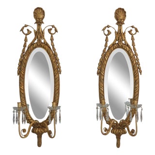 Pair Friedman Brothers Gold Gilt Candelabra Sconces For Sale