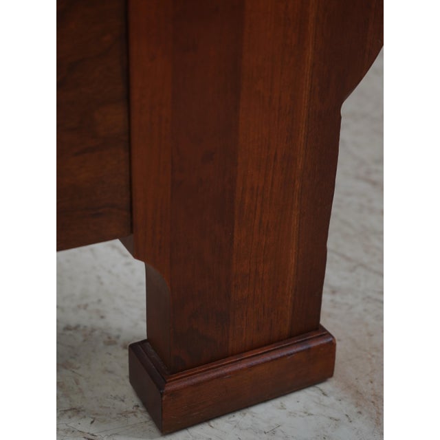 1980s Crescent Cherry Queen Size Sleigh Bed For Sale - Image 5 of 14