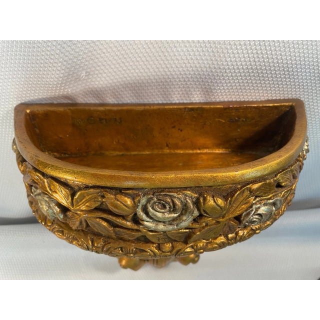 Sculpture Materials 1970s Jaru Decorative Gilded Wall Jardiniere Planter Bracket For Sale - Image 7 of 12