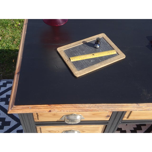 Wood Vintage Desk in Pine, 1940s For Sale - Image 7 of 18