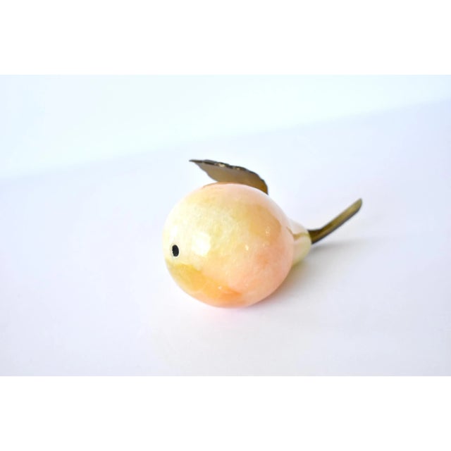 Mid 20th Century Mid-Century Italian Marble & Brass Pear Paperweight For Sale - Image 5 of 6
