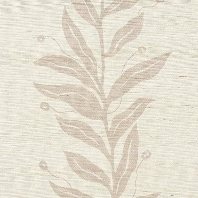Contemporary Schumacher x Marian Mcevoy Tendril Stripe Sisal Wallpaper In Natural For Sale - Image 3 of 6