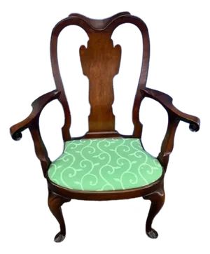 1920s English Mahogany Queen Anne Style Arm or Office Chair