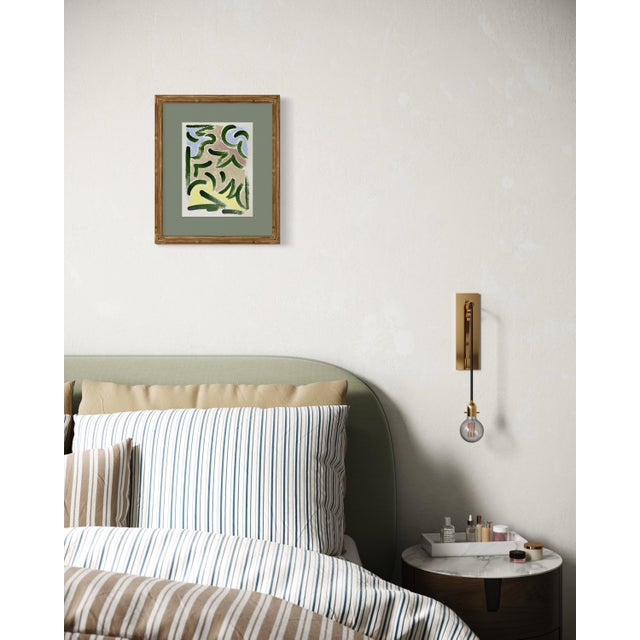 Contemporary "Hedge" Contemporary Abstract Oil and Acrylic on Paper by Lacey Berry For Sale - Image 3 of 5