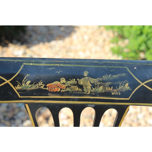 Black 1940s Union National Chinoiserie Dining Room Chairs—Set of Three For Sale - Image 8 of 18