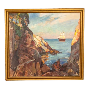 Large Oil On Canvas Painting By William Lester Stevens