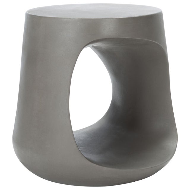 2020s Vikki Concrete Accent Stool - Dark Grey For Sale - Image 5 of 6