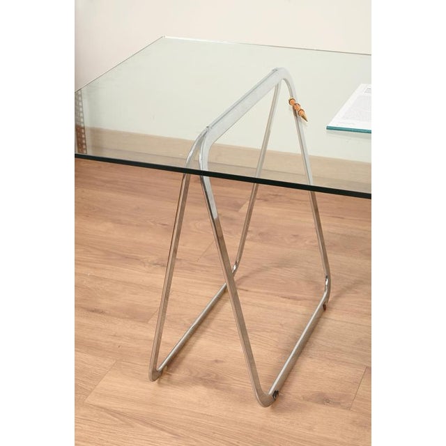 1970s Italian Tubular Chromed Steel Trestles, 1970s, Set of 2 For Sale - Image 5 of 18