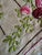 Rose Vintage French Hand Embroidered Lady Textile Panel, Circa 1970s, Dimensional Roses and Flowers, Unfinished Pillow Fragment For Sale - Image 8 of 13